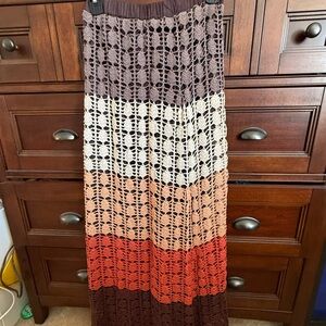 Multicolor Crochet Maxi Skirt